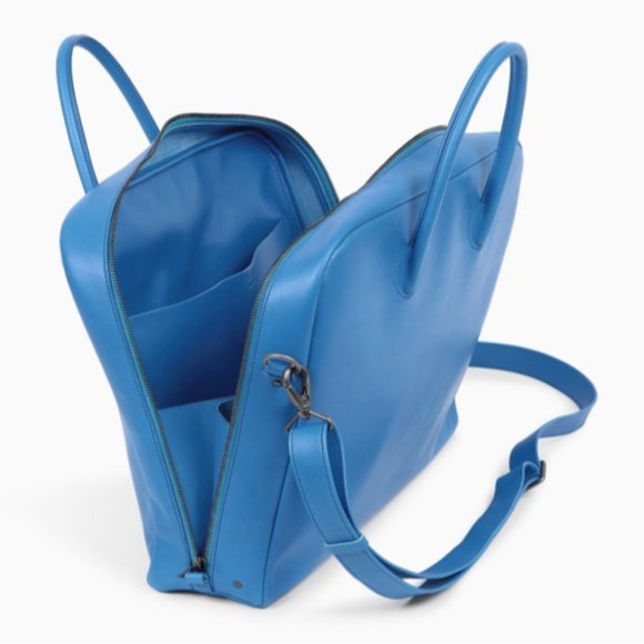 Isaac Reina Bond Satchel in cyan - laptop or weekender! - Picture 14 of 15